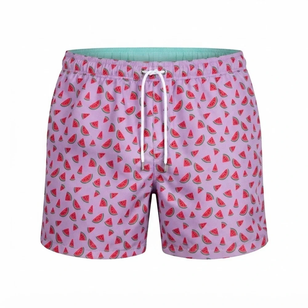 Bonobos Mens XL Purple Watermelon 7 Inch Inseam Swim Trunks Board Shorts - IW